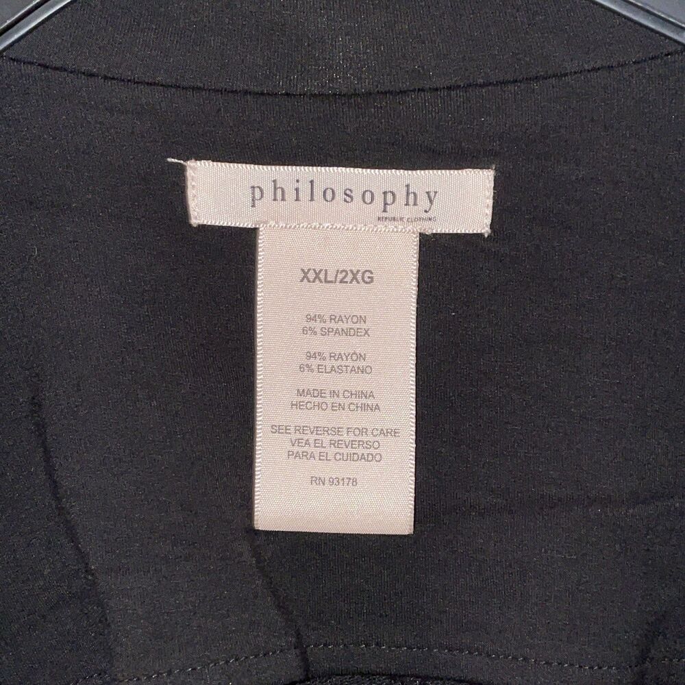 Philosophy Women XXL Black One Button Blazer Knit Quiet Luxury Professional Soft - Picture 3 of 9